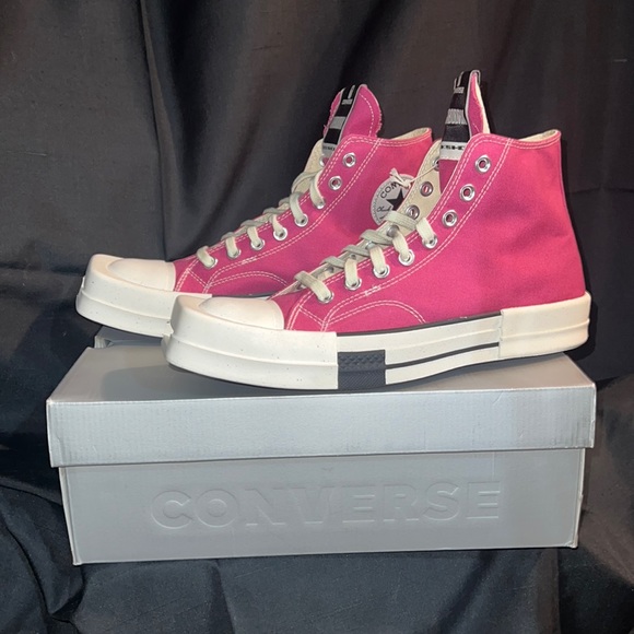 SOLD::ConversexDrkshdw Rick Owens laceless Sneaker NWT men’s 9.5 wmns 11.5 pink - Picture 1 of 11